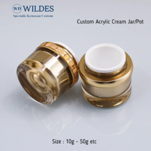 Acrylic Jar / Pot Cream Custom Gold 10g 12g
