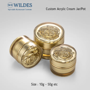 Acrylic Jar / Pot Cream Custom Flower Gold 10g 12g 20g