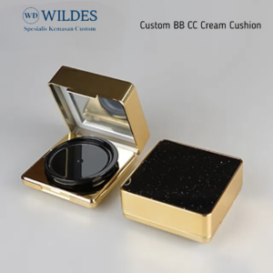 Kemasan Cushion Square Custom Black list Gold