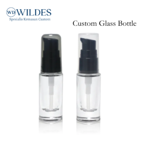 Glass Bottle Pump hitam Custom 20ml 30ml