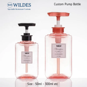Botol pump Custom kotak transparan 50ml 100ml
