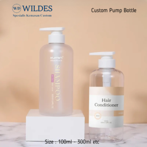 Botol Pump Round Custom Clear / frosted