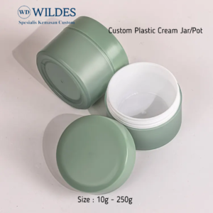 Plastic Jar / Pot Cream Custom Hijau Matte 10g 15g