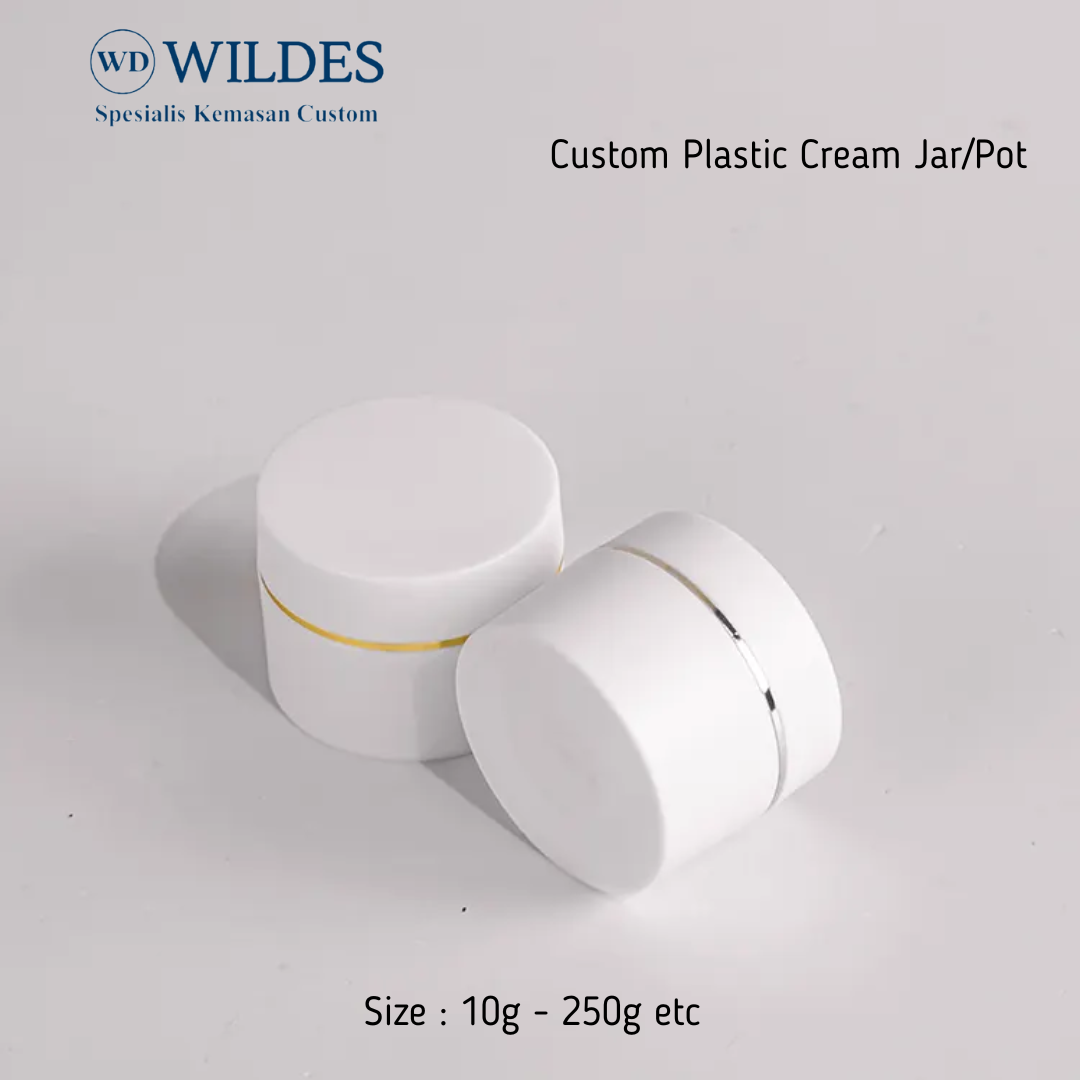 Plastic Jar / Pot Cream List Silver/gold
