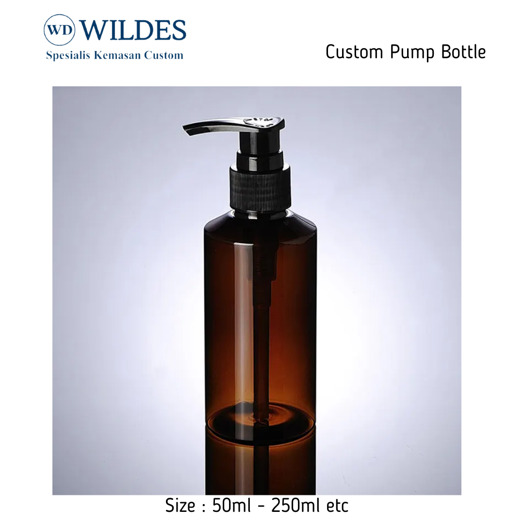 Botol Pump Custom Amber Clear 50ml -250ml