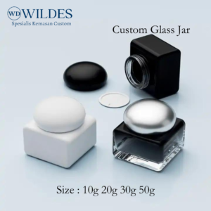 Glass Jar / Pot Cream Square Custom 10g 20g 30g