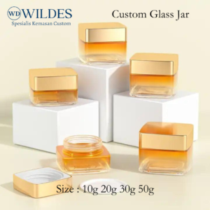 Glass Jar square / Pot Cream kaca 10g 20g 30g